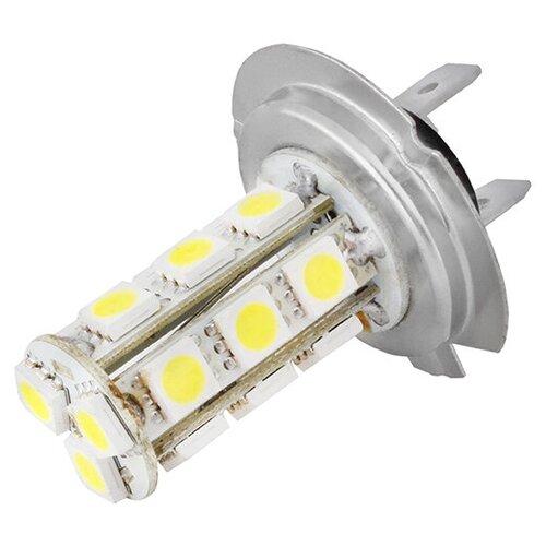 фото Лампа автомобильная, светодиодная h7 12v 18 smd блистер 1- контактная белая, ближний, дальний свет, противотуманна skyway
