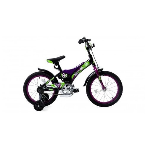 фото Велосипед stels 14" jet z010 (lu087402), чёрный/фиолетовый