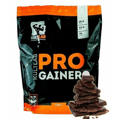фото Про гейнер, шоколад, 3000 гр / для набора массы / kultlab pro gainer 3 кг