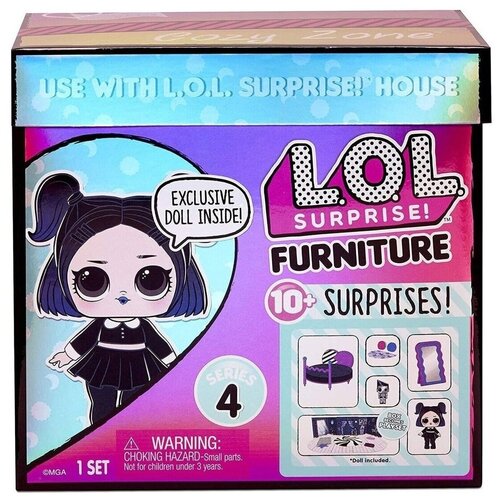 фото Игровой набор с куклой lol surprise! furniture cozy zone - спальня (серия 4) l.o.l.