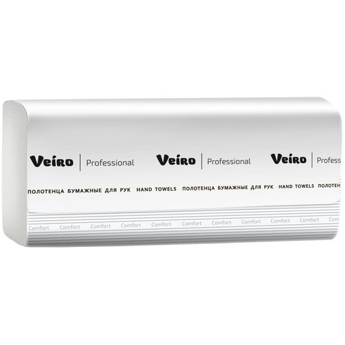 фото Полотенца бумажные veiro professional comfort kz202 белые двухслойные, 21 уп. по 200 лист.