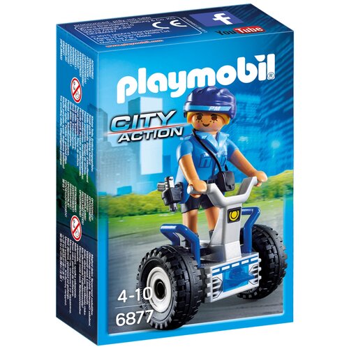 фото Набор с элементами конструктора playmobil city action 6877 полицейский на сегвее