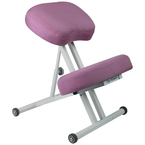 фото Эргономичный коленный стул "олимп" ск-1-2 (толстые сидения) розовый пони на белой раме