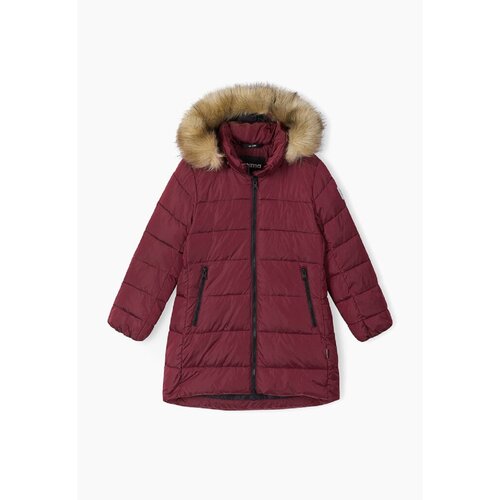 фото Куртка reima зимняя, удлиненная, размер 134, бордовый