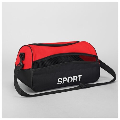 фото Сумка спортивная сима-ленд, 37х19х37 см, плечевой ремень, красный, черный