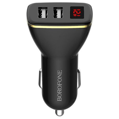 фото Автомобильное зарядное устройство 2xusb borofone bz11 speed map - черное