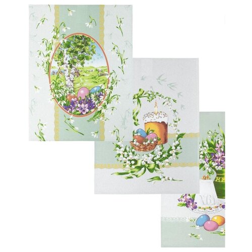 фото Набор кухонных полотенец из рогожки "арт дизайн" (2 шт); весна ; размер: 45 х 60 артпостель