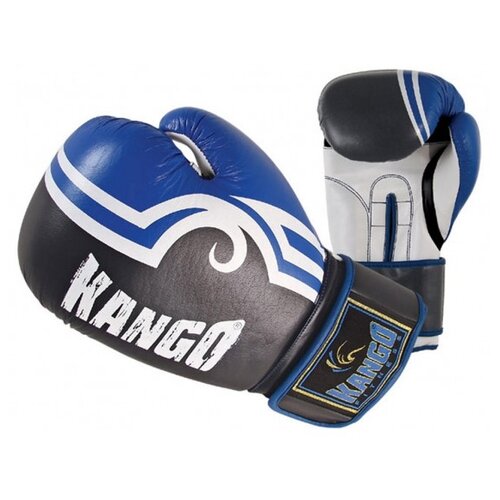 фото Перчатки боксерские kango bvk-028 blue/white pu 14 унций