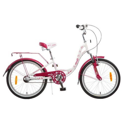 фото Велосипед novatrack 20', butterfly, белый- бордовый, алюм shimano nexus 3 скорости, пер. торм. v- brake #098617