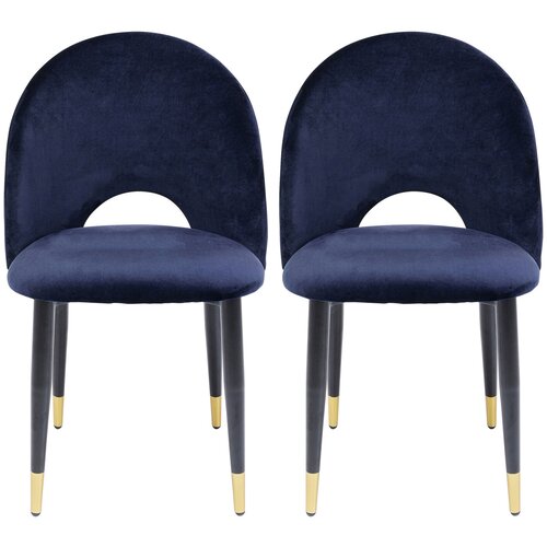 фото Kare design стул мягкий iris, коллекция "ирис", количество предметов 2 49*84*54, бархат, полиуретан, сталь, синий