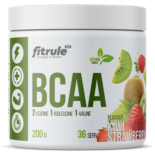 фото Аминокислоты bcaa fitrule, вкус клубника-киви, 200 грамм