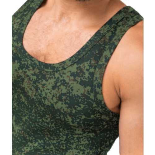 фото Майка хлопок, принт камуфляжный, размер 48, коричневый, зеленый армейские сухие пайки