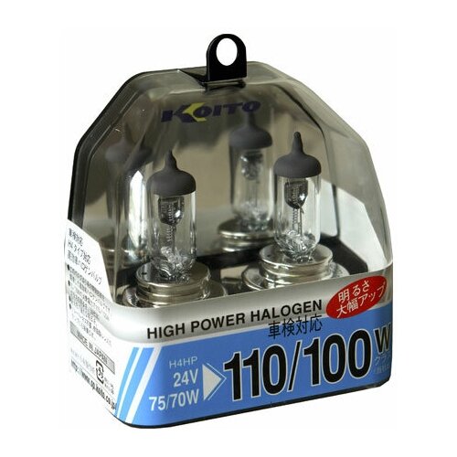 фото Лампа галогенная koito high power halogen h4 24v 75/70w p43t-38, 2 шт. (блистер)