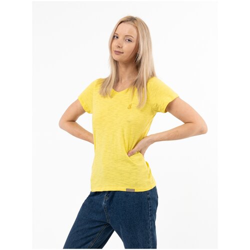 фото Женская футболка великоросс желтого цвета v ворот 50-52