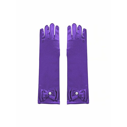 фото Карнавальные атласные перчатки детские фиолетовые child's dreams