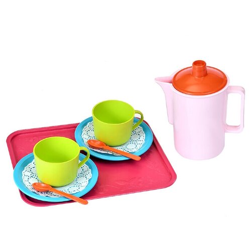 фото Набор посуды росигрушка набор посуды чайный "кисельные берега" (9 дет.) зеленый/красный/белый