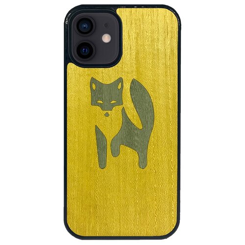 фото Чехол timber&cases для apple iphone 12 mini, tpu, wild collection - хитрость леса/лиса (желтый - зеленый кото) timber & cases
