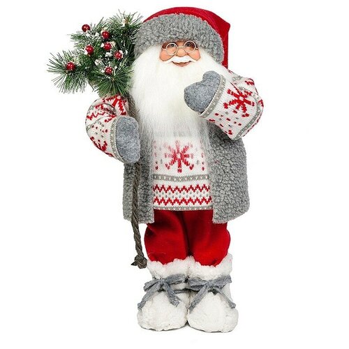 фото Мягкая игрушка "дед мороз в свитере со снежинкой", 47 см maxitoys