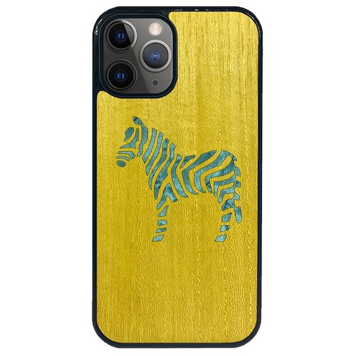 фото Чехол timber&cases для apple iphone 12 pro max, tpu, wild collection - зебра (желтый кото - клен птичий глаз) timber & cases
