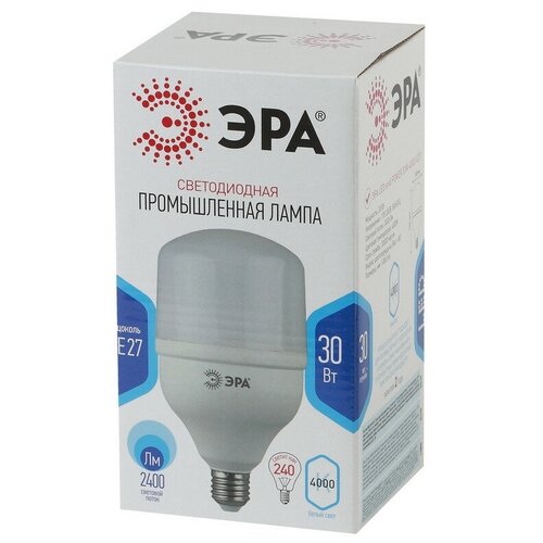 фото Лампа светодиодная эра 30w e27 4000k бел. led smd power t100-30w-4000-e27