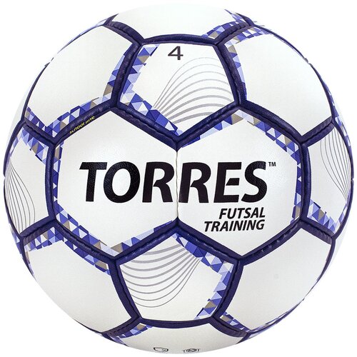 фото Футбольный мяч torres futsal training белый/фиолетовый/черный 4