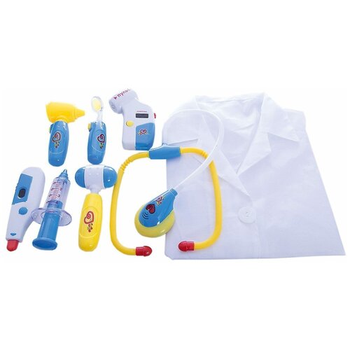фото Набор доктора "маленький доктор" с халатом, 8 предметов junfa toys ltd.