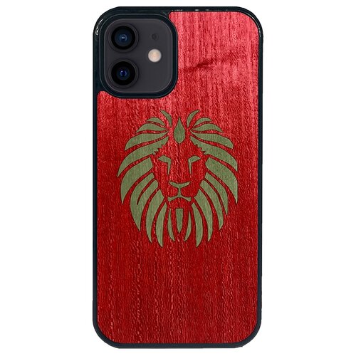 фото Чехол timber&cases для apple iphone 12 mini, tpu, wild collection - царь зверей/лев (красный - зеленый кото) timber & cases