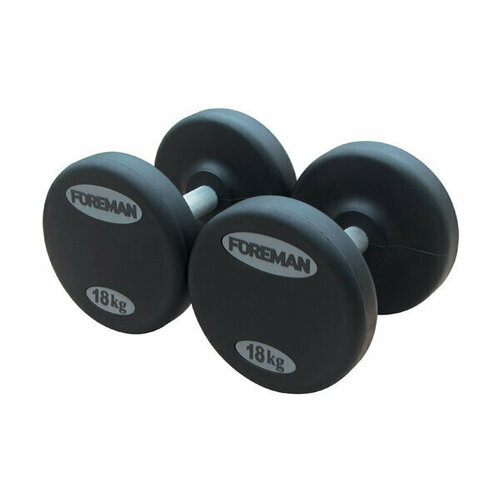 фото Foreman гантели фиксированные обрезиненные foreman au rubber kg dumbbells, 22 кг