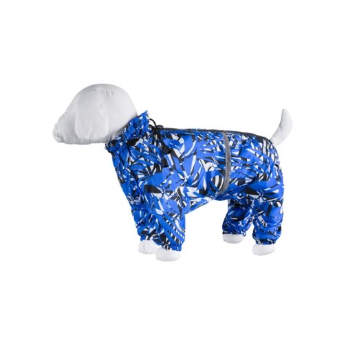 фото Yami-yami одежда о. дождевик для собак с рисунком пальмы, синий, той-терьер 41689, 0,100 кг