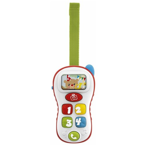 фото Интерактивная развивающая игрушка chicco говорящий телефон selfie phone рус/англ, белый/красный
