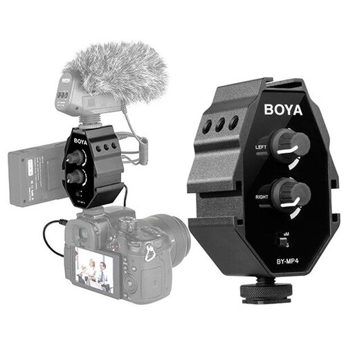 Аудиоадаптер BOYA BY-MP4 двухканальная беспроводная радиосистема boya by wm4 pro k2