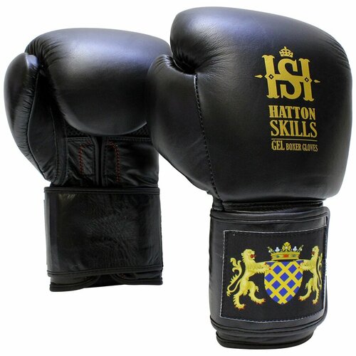 фото Боксерские перчатки hatton skills gel gold gel black, 18 унций