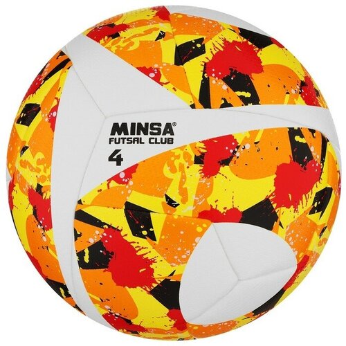 фото Мяч футбольный minsa futsal club, pu, гибридная сшивка, размер 4