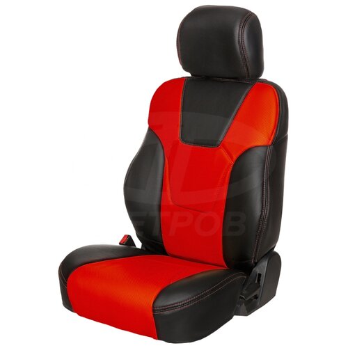 фото Чехлы на сиденья "r.sport" plus петров из экокожи (чёрно-красные)