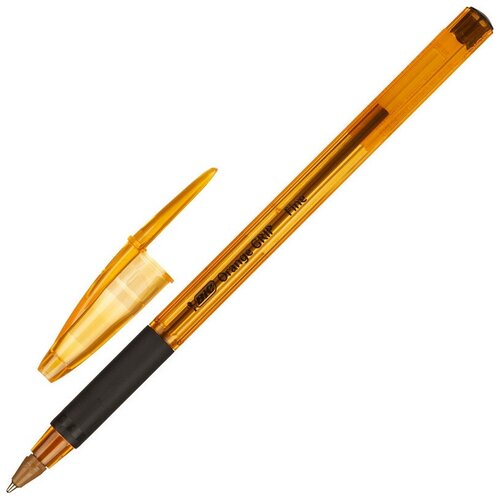 фото Ручка шариковая bic orange grip fine 811925 рез.манжет черный 0.3 мм 5 штук