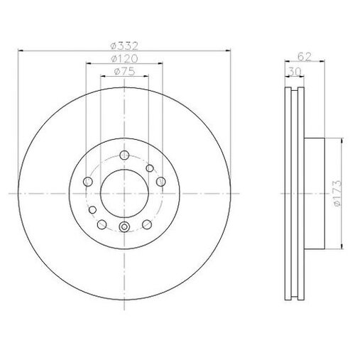 фото Тормозной диск mintex mdc1131 для bmw x3 e83, x5 e53