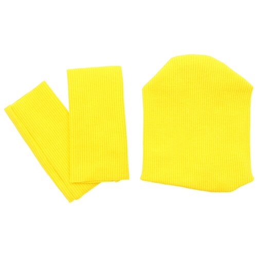 фото 28875 комплект одежды для игрушек цв.жёлтый : шапка/ гетры 9,5см*10см/ 3см*8см. состав: 95% х/б+5% лайкры sovushka