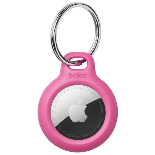 фото Держатель с кольцом belkin secure holder key ring f8w973btpnk для apple airtag (pink)