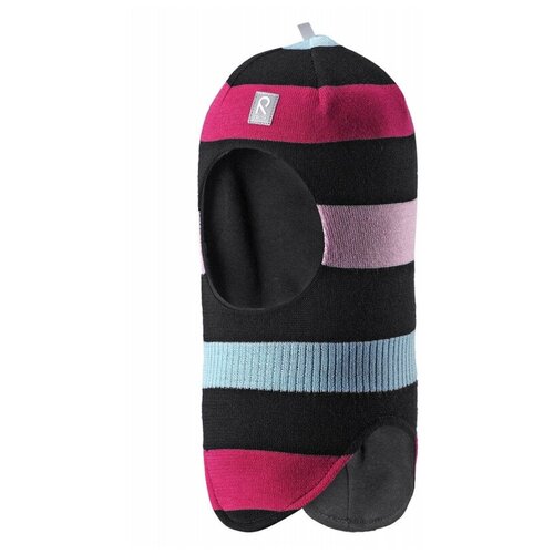 фото Балаклава шлем reima детская демисезонная, шерсть, размер 48, черный, розовый