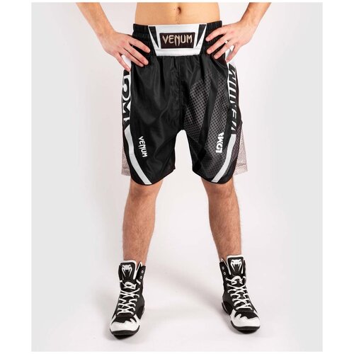 фото Шорты мужские для бокса venum arrow loma signature collection boxing shorts - black/white цвет черный размер l