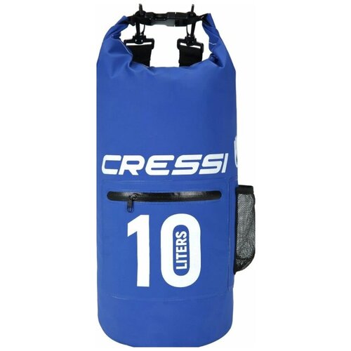 фото Гермомешок cressi с лямкой и карманом dry bag zip 10 литров синий