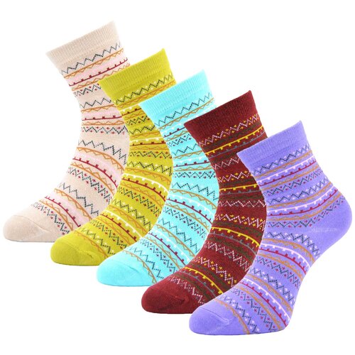 фото Авторские женские носки guarneri, 5 пар. размер 36-40. цвет бежевый, зеленый, бордовый, голубой, сиреневый.