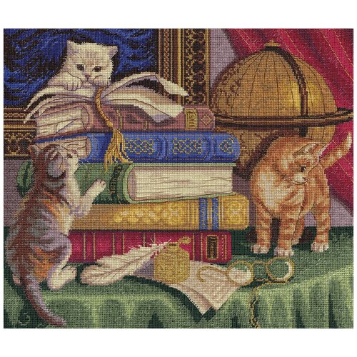 фото Набор для вышивания panna "котята с книгами" 34x29 см