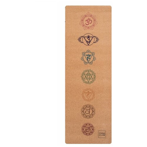 фото Пробковый коврик для йоги chakras 183*61*0,3 см yoga club