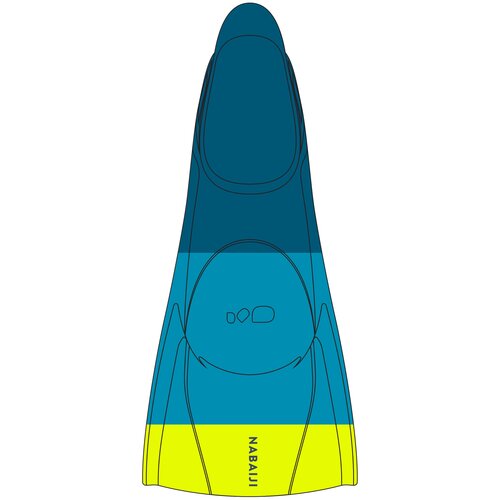 фото Ласты для плавания короткие сине-желтые silifins tricolo, размер: eu29/30, цвет: бензиново-синий/интенсивный лазурный/лайм nabaiji х декатлон decathlon