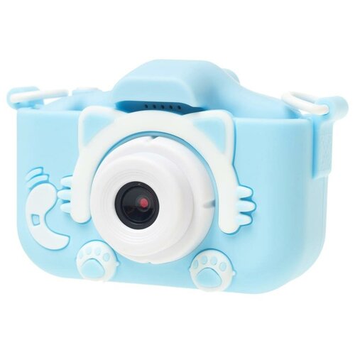 фото Фотоаппарат children's fun camera kitty со встроенной памятью и играми голубой