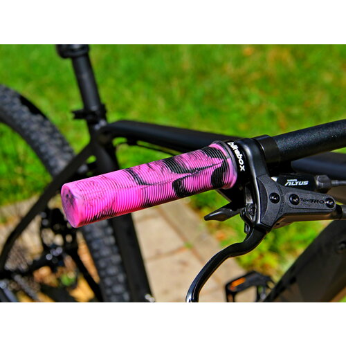 фото Грипсы для велосипеда death grip цвет atomic pink с локоном, комплект 2 шт bike box