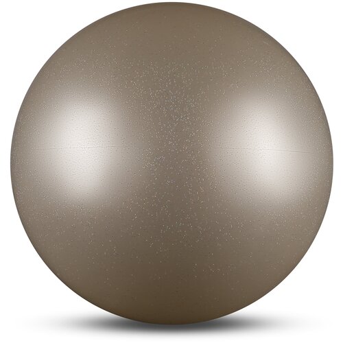 фото Мяч для художественной гимнастики силикон металлик 300 г ab2803b белый с блестками 15 см indigo