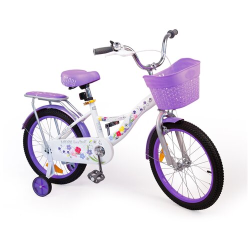 фото Велосипед 18" двухколесный детский safari flora фиолетовый, с корзинкой