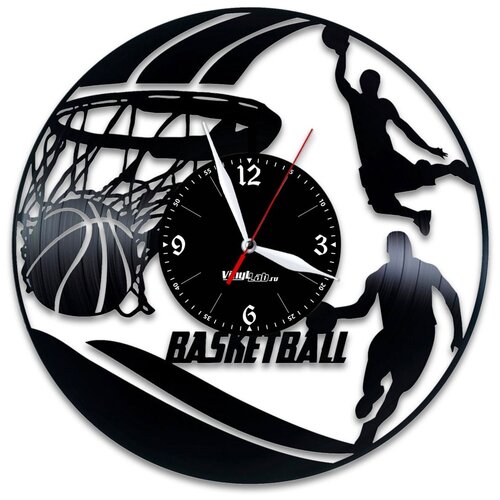 фото Настенные часы из виниловой пластинки "баскетбол" №1 vinyllab